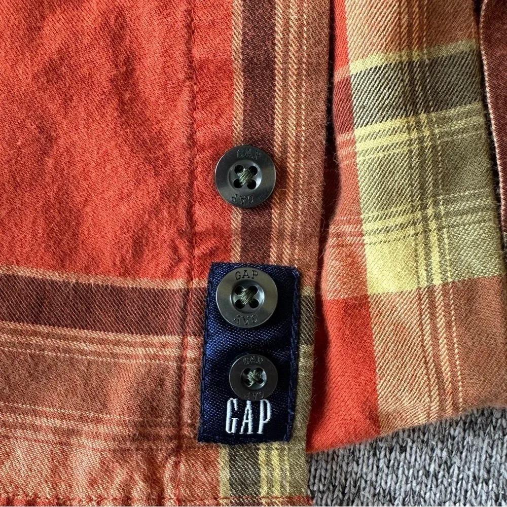 🌟3/$20🌟 Baby Gap orange plaid button down boys 18m